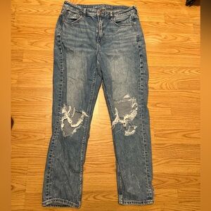 American Eagle Outfitters Ripped Blue Mom Jeans